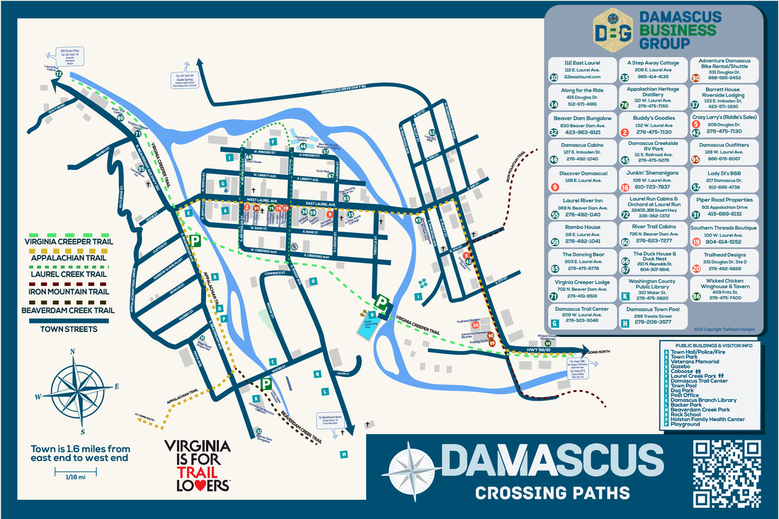 map of downtown Damascus businesses