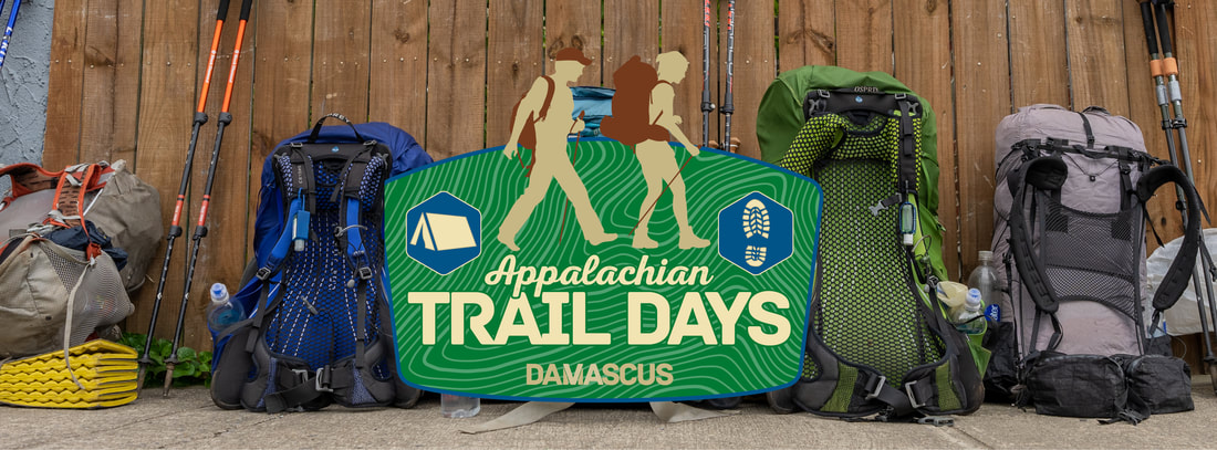 Backpacking along the Appalachian Trail to Appalachian Trail Days Festival in Damascus VA